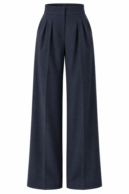 Pantalón recto con pliegues